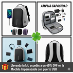 MOCHILA IMPERMEABLE CON USB