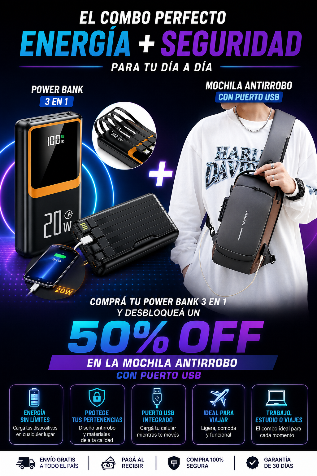Power Bank 3 En 1