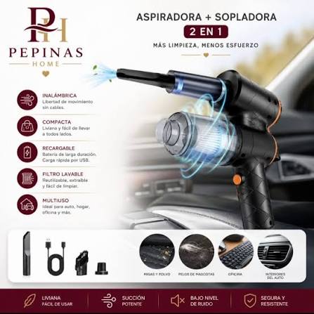 mini aspiradora 3 en 1 aspira y sopla